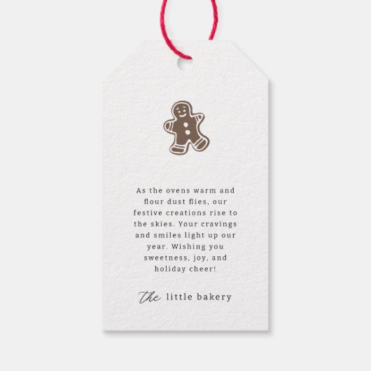 ミニマモダンリストベーカリーホリデーサンキューユー ギフトタグ (裏面)