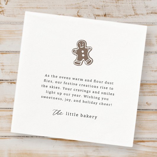 ミニマモダンリストベーカリーホリデーサンキューユー スタンダードカクテルナプキン