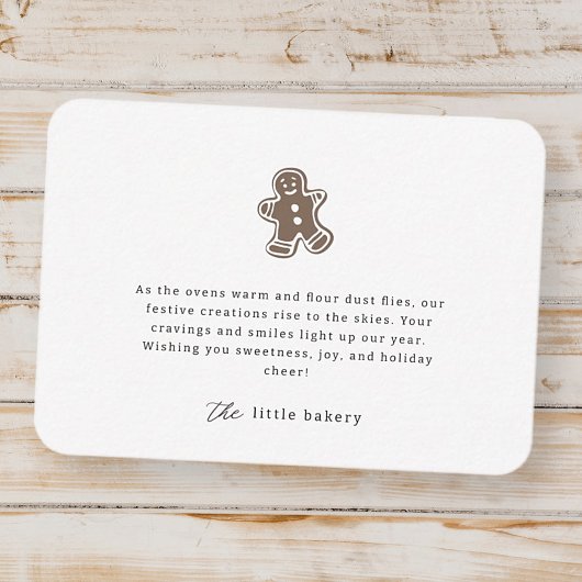 ミニマモダンリストベーカリーホリデーサンキューユー ノートカード