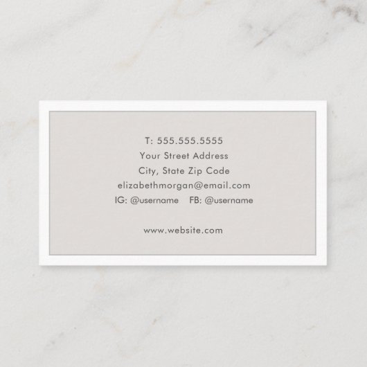 ミニマモダンリストベージュライトグレーシンプル 名刺 (裏面)