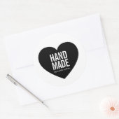 ミニマモダンリストホワイトとブラック手作りハート ラウンドシール (封筒)