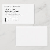 ミニマモダンリストホワイトインスタグラムティクトッ連絡ク 名刺 (正面/裏面)