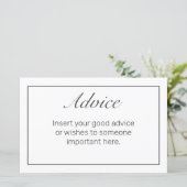 ミニマモダンリストホワイトブラックの結婚アドバイスカード (スタンド正面)