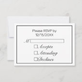 ミニマモダンリストホワイトブラッククリスマスパーティー 出欠カード (裏面)