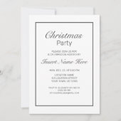 ミニマモダンリストホワイトブラッククリスマス 招待状 (正面)