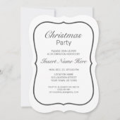 ミニマモダンリストホワイトブラッククリスマス 招待状 (正面)