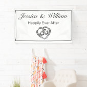 ミニマモダンリストホワイトブラックハートリングや輪結婚ズ 横断幕 (インサイチュ)