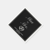 ミニマモダンリストホワイトブラックブライダルシャワーMs スタンダードカクテルナプキン (角)