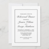 ミニマモダンリストホワイトブラックリハーサルディナー 招待状 (正面)