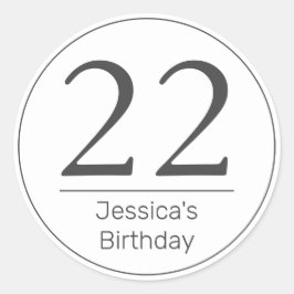 ミニマモダンリストホワイトブラック誕生日時代 ラウンドシール