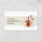 ミニマモダンリストホワイトベージュバイオリニスト 名刺 (裏面)