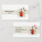 ミニマモダンリストホワイトベージュバイオリニスト 名刺 (正面/裏面)