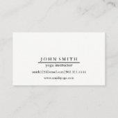 ミニマモダンリストホワイトマンダラヨガインストラクター 名刺 (裏面)