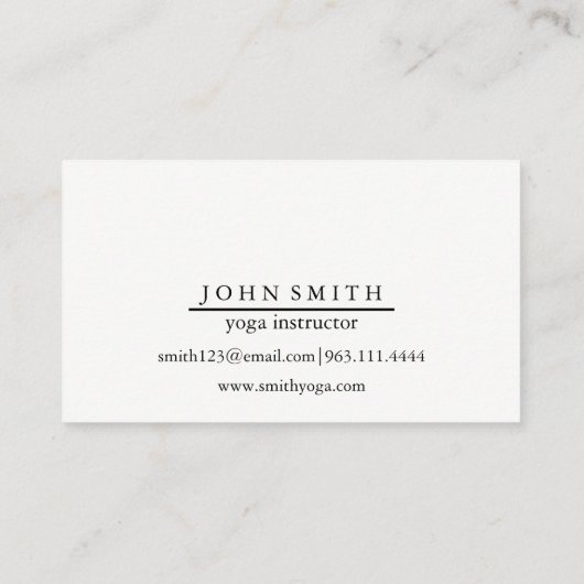ミニマモダンリストホワイトマンダラヨガインストラクター 名刺 (裏面)