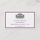 ミニマモダンリストホワイトロータスヨガインストラクター 名刺 (裏面)