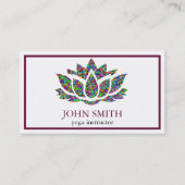 ミニマモダンリストホワイトロータスヨガインストラクター 名刺 (正面)