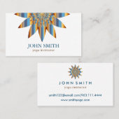 ミニマモダンリストホワイトロータスヨガインストラクター 名刺 (正面/裏面)