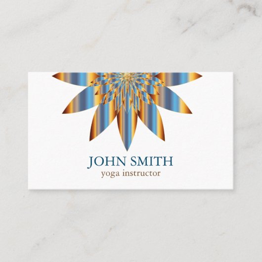 ミニマモダンリストホワイトロータスヨガインストラクター 名刺 (正面)