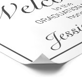 ミニマモダンリストホワイト卒業ウェルカムパーティー ポスター (角)