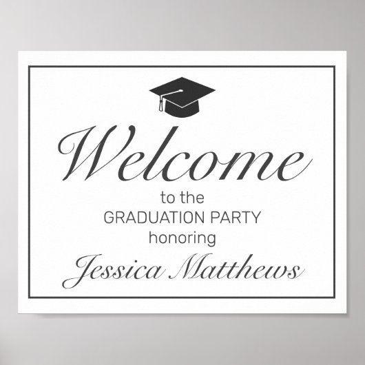 ミニマモダンリストホワイト卒業ウェルカムパーティー ポスター (正面)