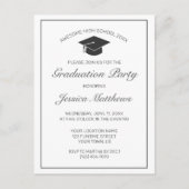 ミニマモダンリストホワイト卒業招待状 ポストカード (正面)