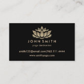 ミニマモダンリストホワイト金ゴールドロータスヨガインストラクター 名刺 (裏面)