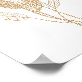 ミニマモダンリストボタニカル葉スケッチ ポスター (角)