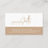 ミニマモダンリストボホクリームベージュスクリプスタイリッシュト 名刺 (裏面)