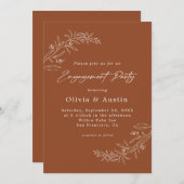 ミニマモダンリストボホテラコッタ婚約パーティ 招待状 (正面/裏面)