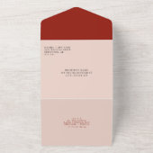 ミニマモダンリストボホテラコッタ結婚ズエレガント オールインワン招待状 (外側)