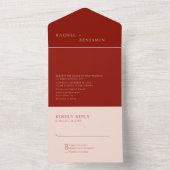 ミニマモダンリストボホテラコッタ結婚ズエレガント オールインワン招待状 (内側)