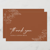ミニマモダンリストボホテラコッタ結婚ズ サンキューカード (正面/裏面)