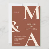 ミニマモダンリストボホテラコッタ結婚ズ 招待状 (正面)