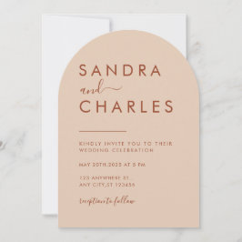 ミニマモダンリストボホテラコッタ結婚ズ 招待状