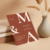 ミニマモダンリストボホテラコッタ結婚ズ 招待状