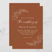 ミニマモダンリストボホテラコッタQRコー結婚ド 招待状 (正面/裏面)