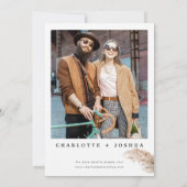 ミニマモダンリストボホパンパスグラスパ結婚ームI 招待状 (裏面)