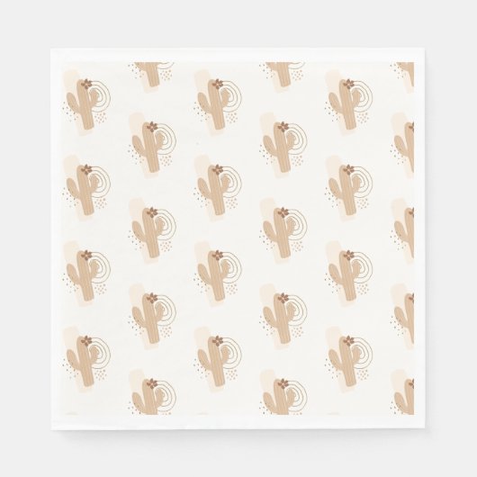 ミニマモダンリストボホ砂漠サボテン赤ちゃんシャワー スタンダードランチョンナプキン (正面)