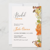 ミニマモダンリストボホ秋パンプキンブライダルシャワー 招待状 (正面)