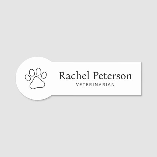 ミニマモダンリストポープリント獣医 名札 (正面)