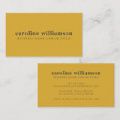 ミニマモダンリストマスタードイエローグレー文字カスタム 名刺 (正面/裏面)