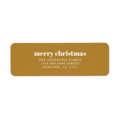 ミニマモダンリストマスタード金ゴールドメリークリスマス ラベル (正面)