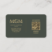 ミニマモダンリストマーケティンググリーンモノグラムQR 名刺 (裏面)