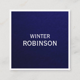 ミニマモダンリストミッドナイトブルー白プロフェッショナル スクエア名刺