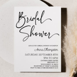 ミニマモダンリストミニマルシンプルブライダルシャワー 招待状