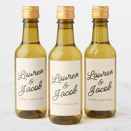 ミニマモダンリストミニマルチャンパーニュ結婚ズミニ ワインラベル (ボトル)