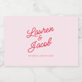 ミニマモダンリストミニマルピンクレッド結婚ズミニ リキュールボトルラベル (シングルラベル)