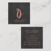 ミニマモダンリストメイクアップアーティストモノグラム スクエア名刺 (正面/裏面)