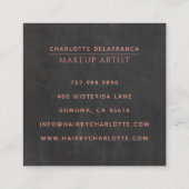 ミニマモダンリストメイクアップアーティストモノグラム スクエア名刺 (裏面)