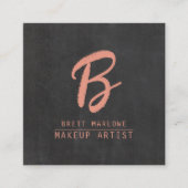 ミニマモダンリストメイクアップアーティストモノグラム スクエア名刺 (正面)